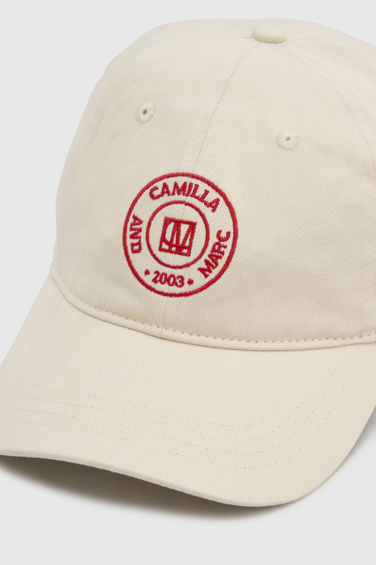 westley emblem logo cap, white/red