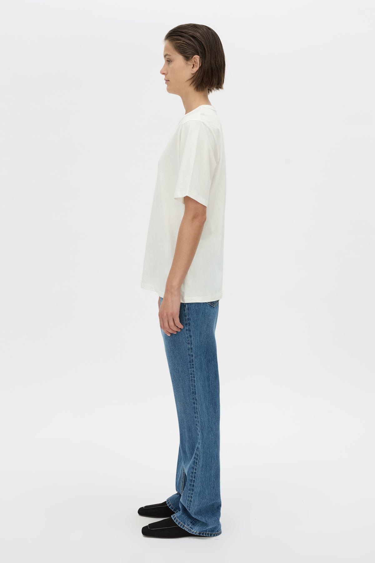 Thome embellished relaxed tee, white/choc