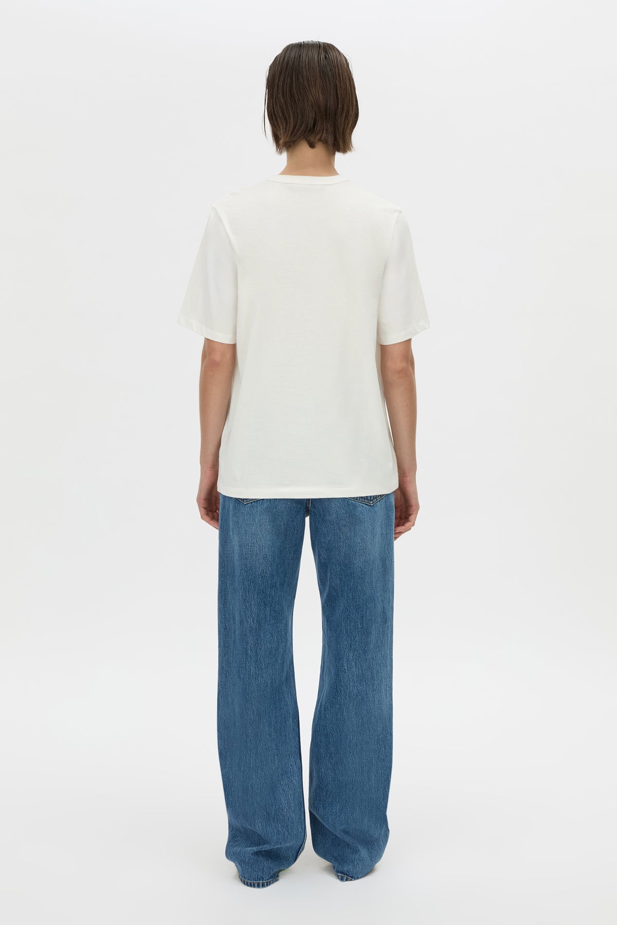 Thome embellished relaxed tee, white/choc
