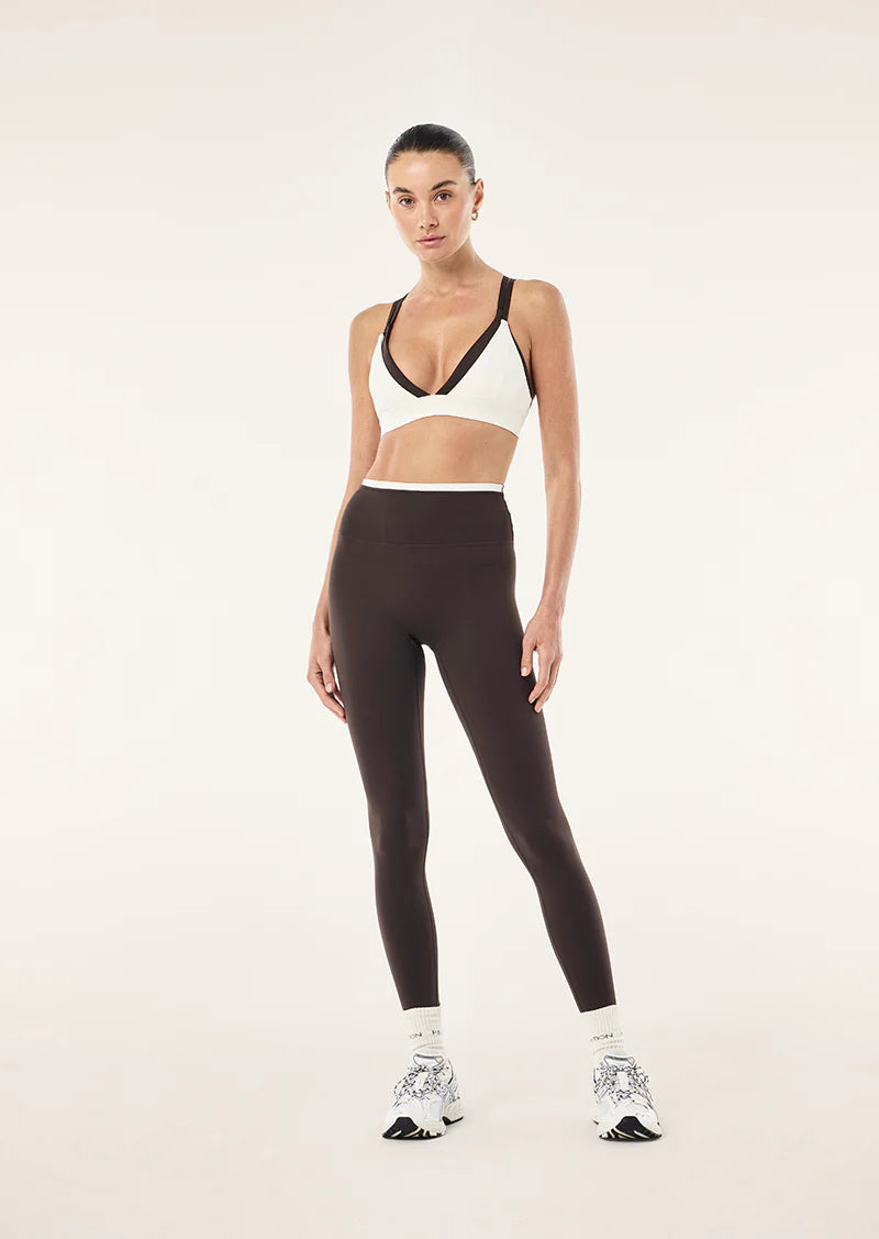 Vita full length legging, coffee/whisper white