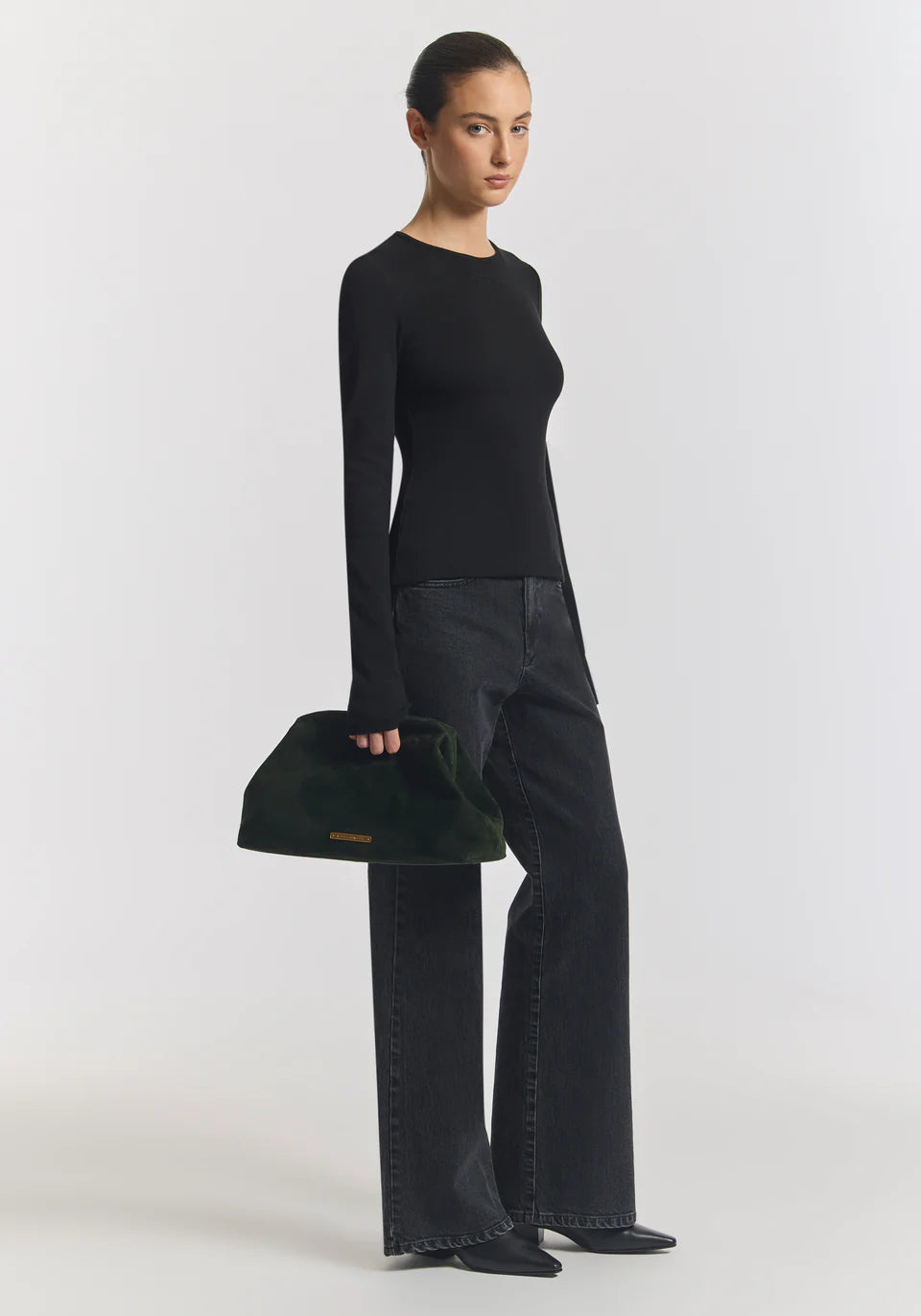 Woods rib longsleeve tee, black