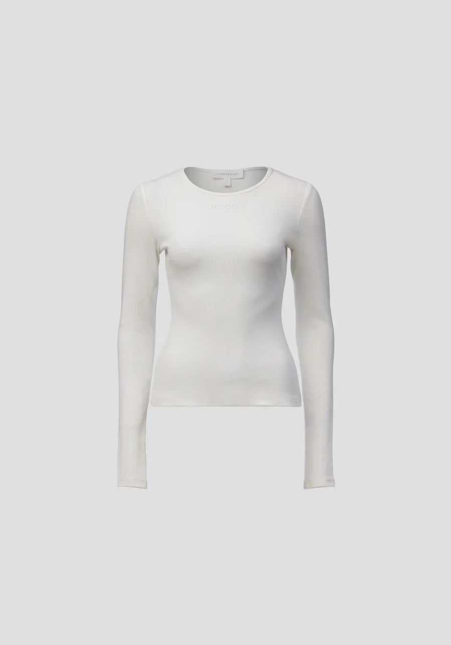 Woods rib longsleeve tee, Ivory