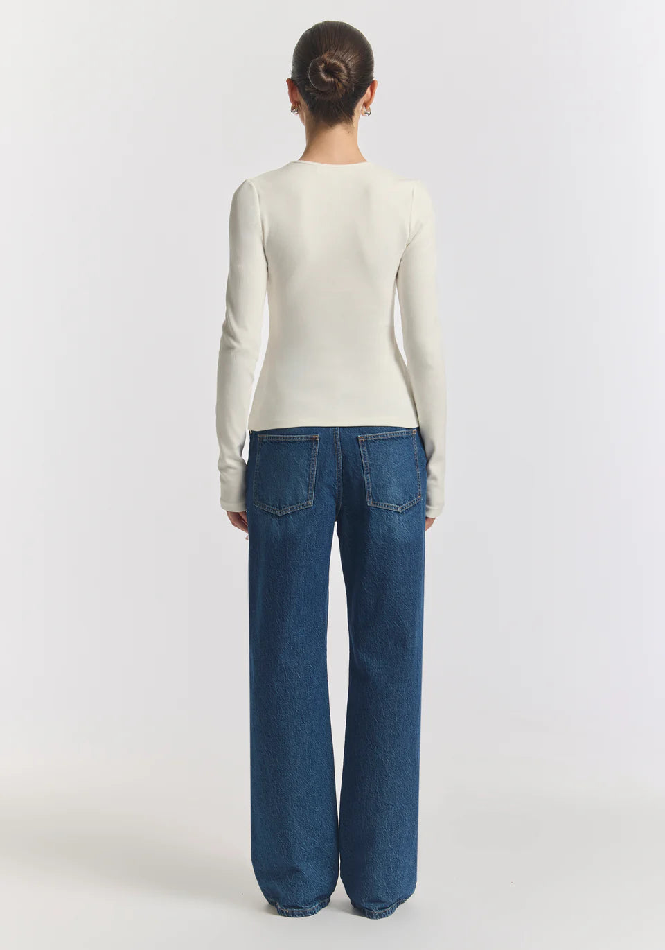 Woods rib longsleeve tee, Ivory