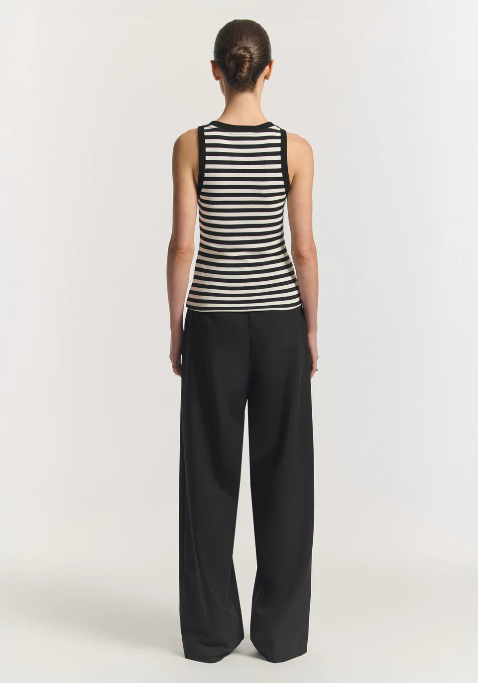Vik & Woods tank, black/Ivory stripe