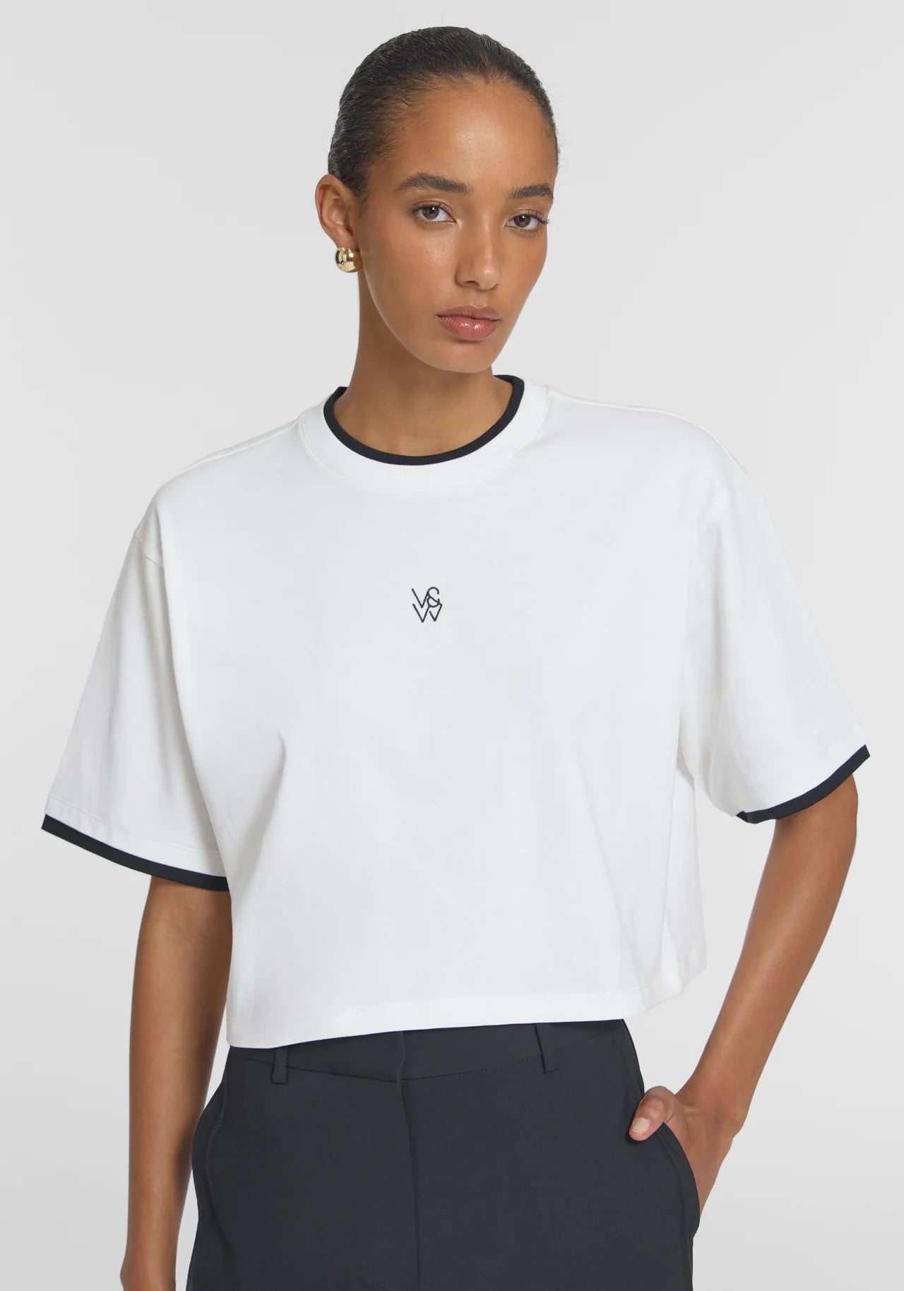 Drexel tee, white/black