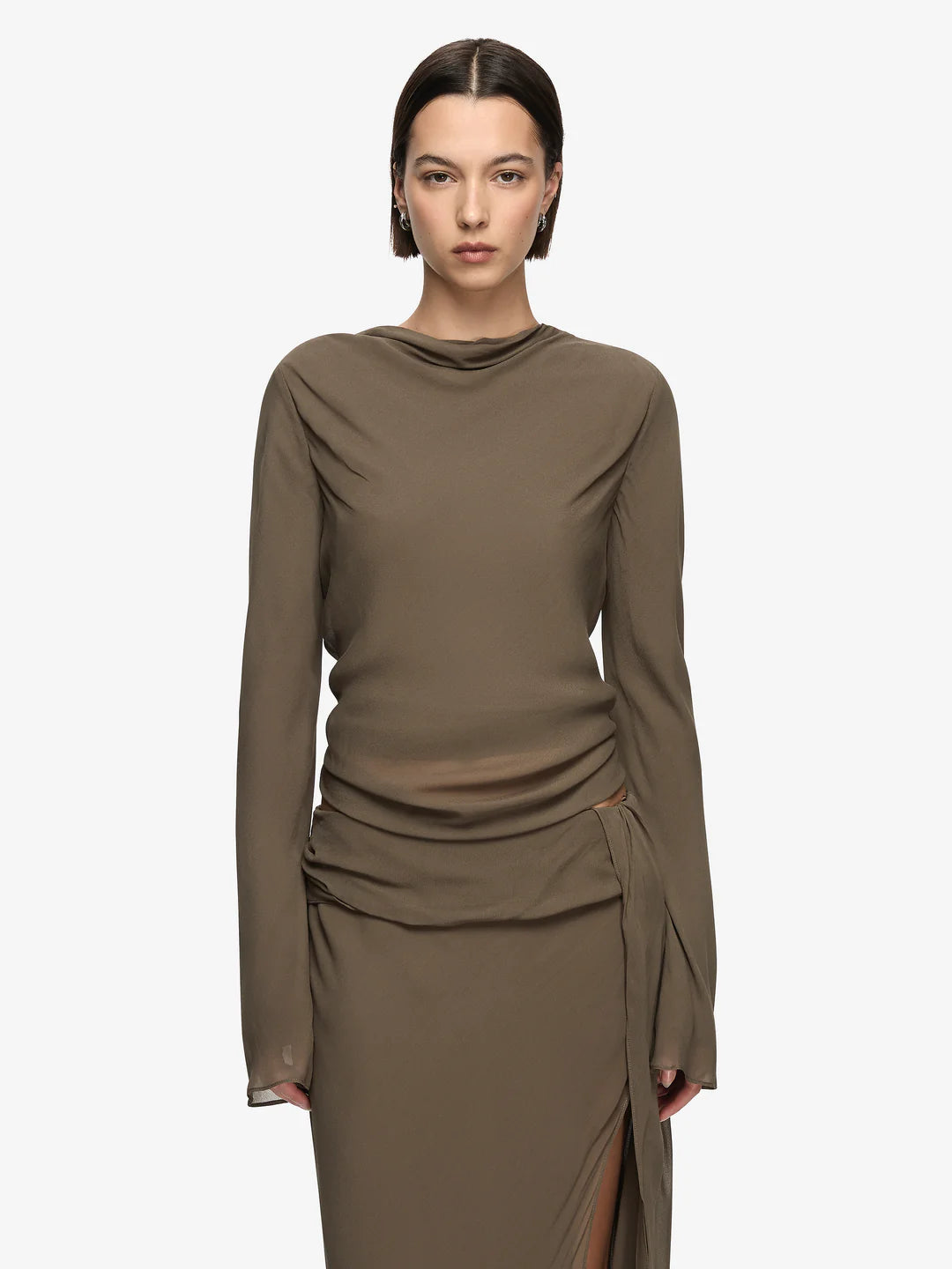 Briya long sleeve top, twig