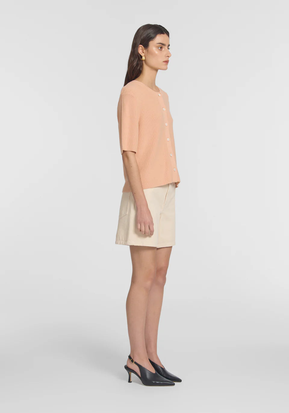 Violet cardi, apricot