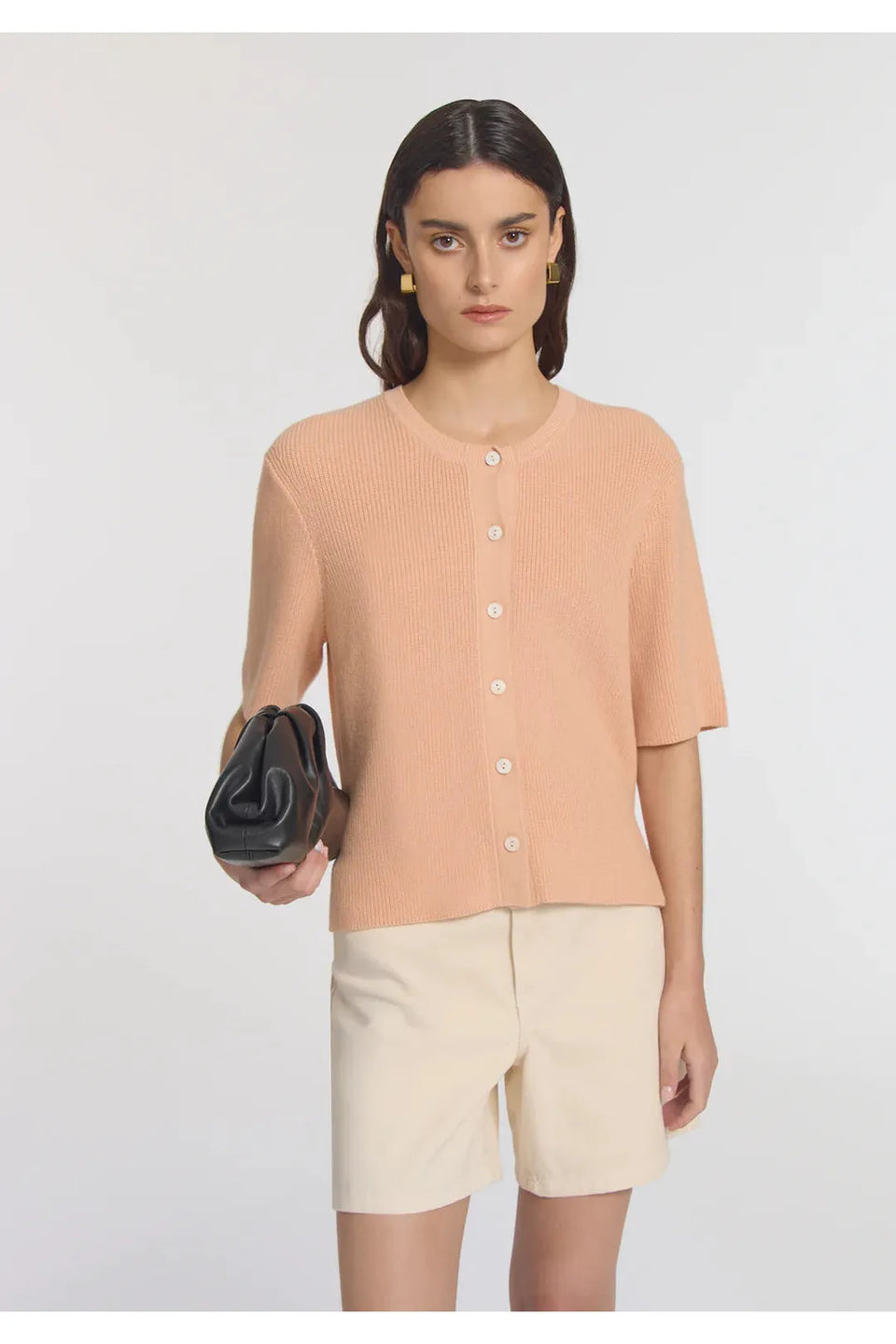 Violet cardi, apricot