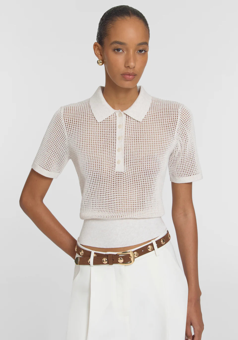 Scott belt, tan suede