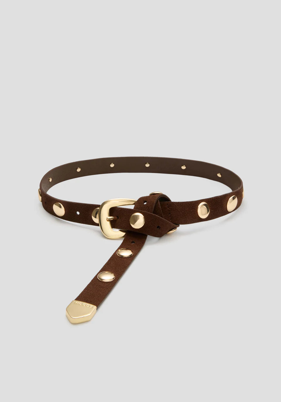 Scott belt, tan suede