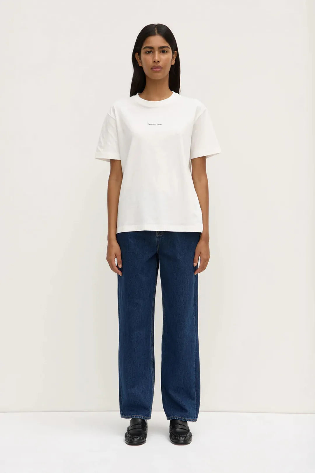 Womens Atelier logo tee, antique white