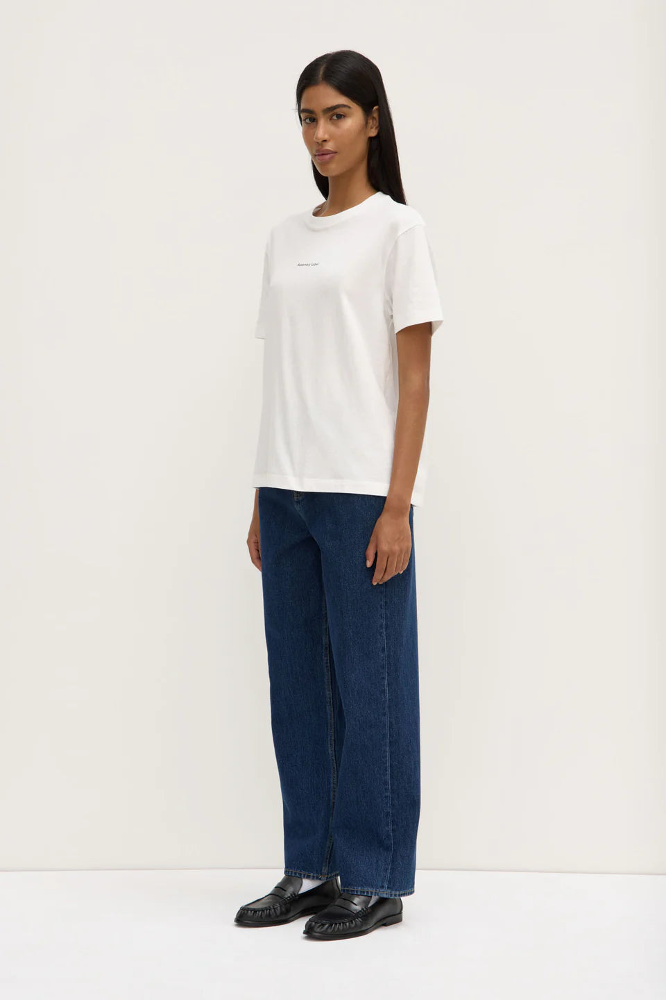 Womens Atelier logo tee, antique white