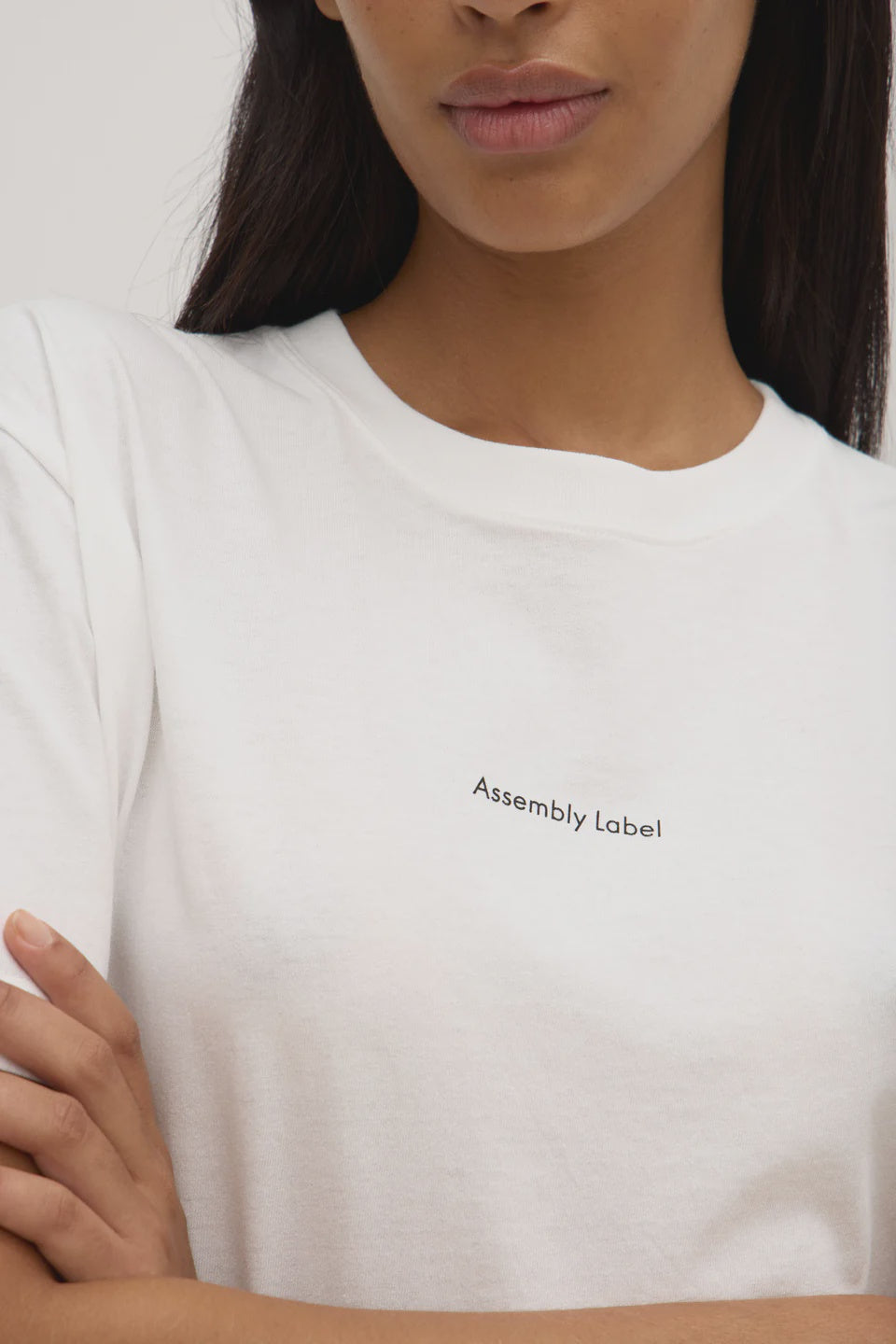 Womens Atelier logo tee, antique white