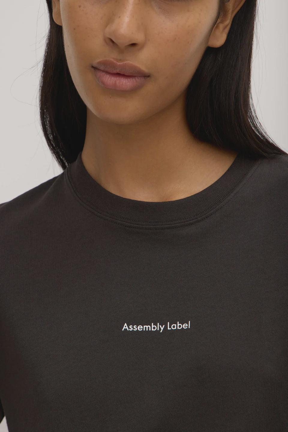 Womens Atelier logo tee, washed black