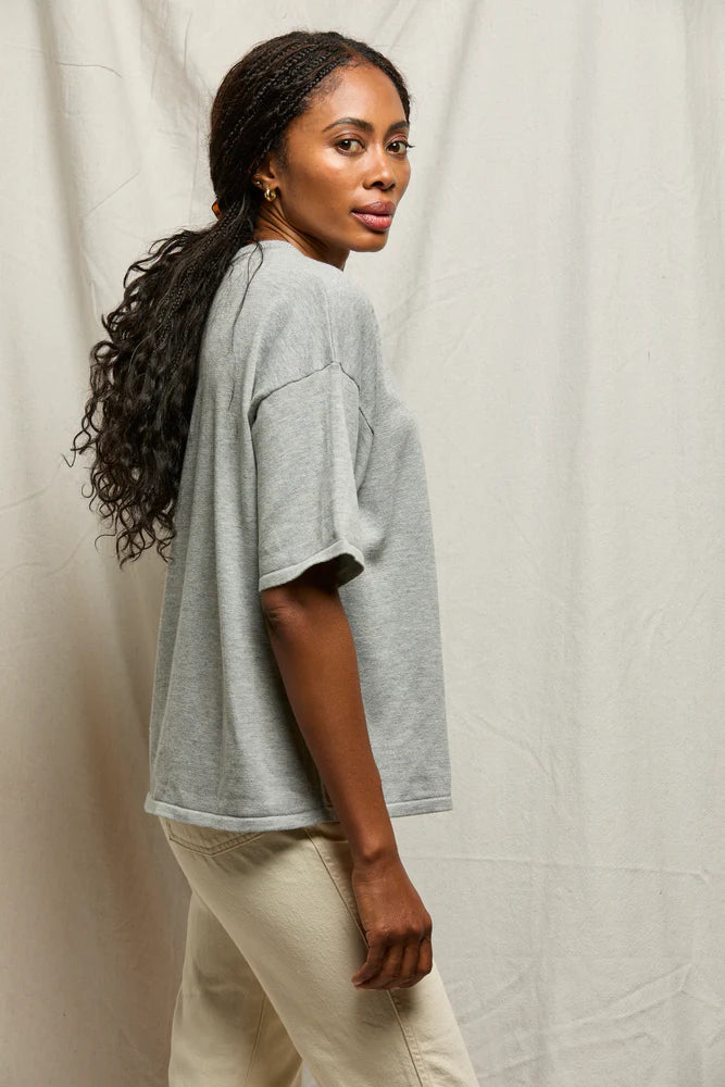 Yvonne crewneck sweater, heather grey