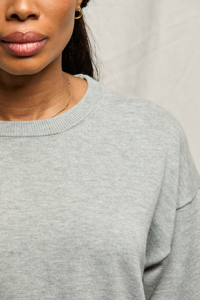 Yvonne crewneck sweater, heather grey