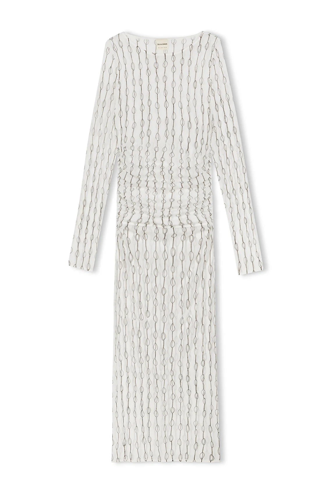 Shell rouched knit dress