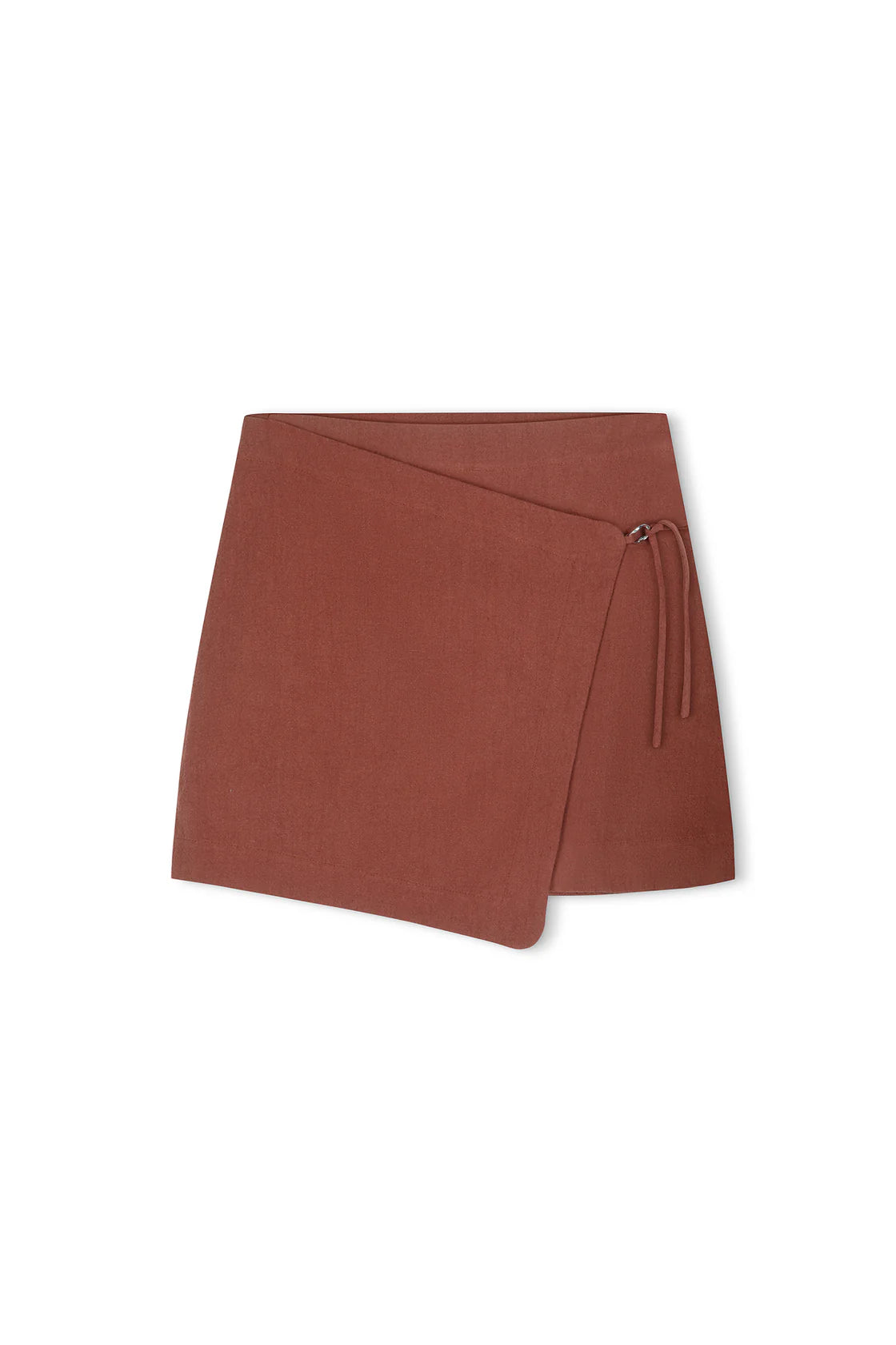 Clay linen cotton wrap skirt