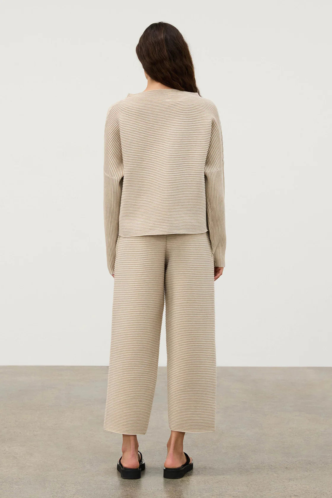 natural textured knit pant