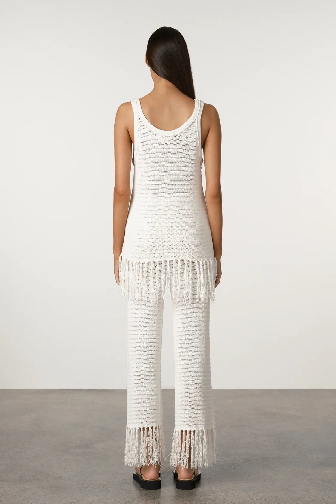 White crochet knit tank