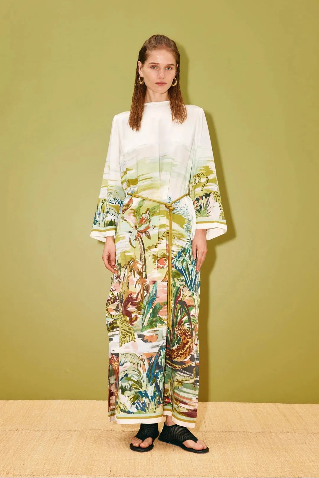 Jungle boogie silk midi dress