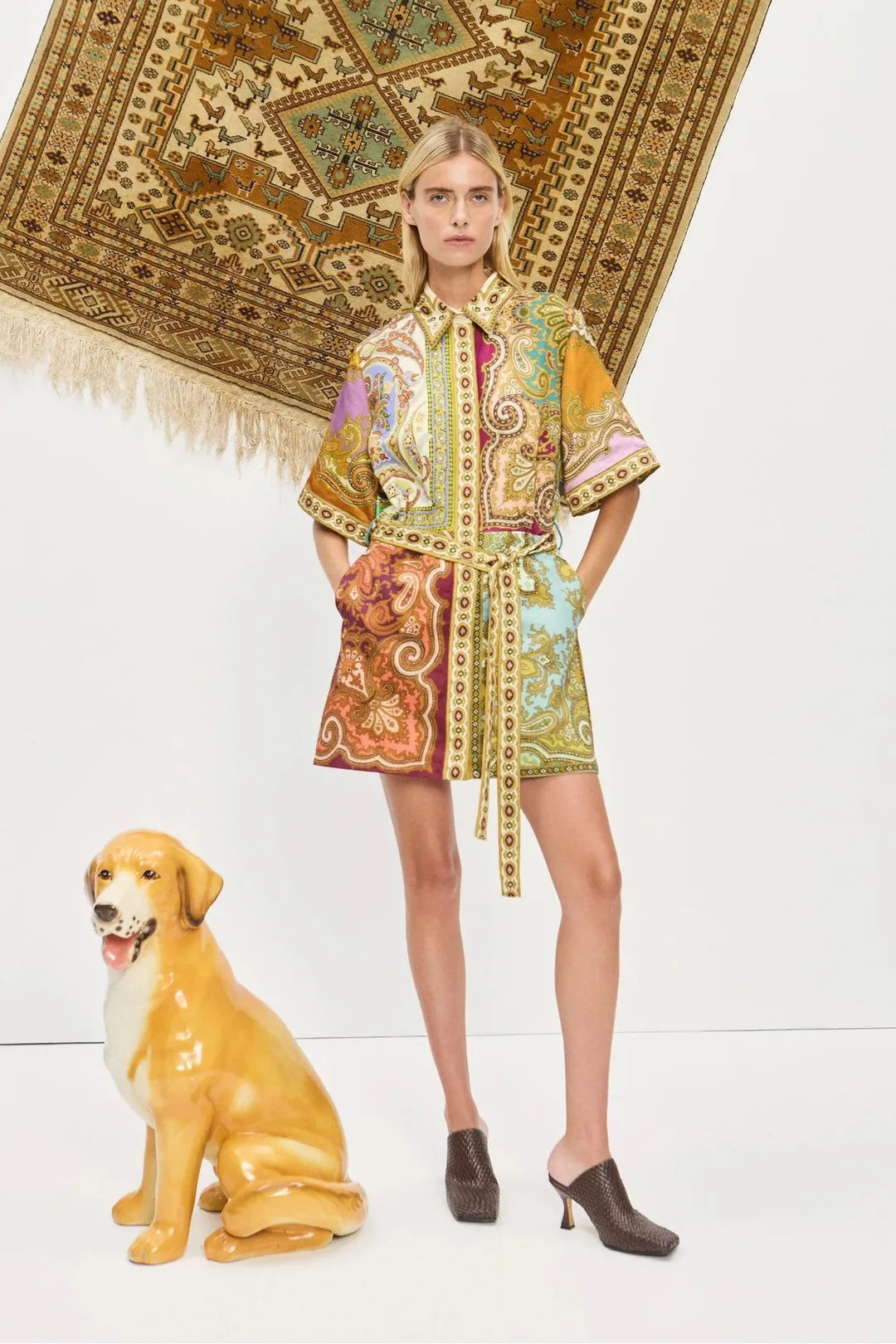 clemenza spliced mini dress