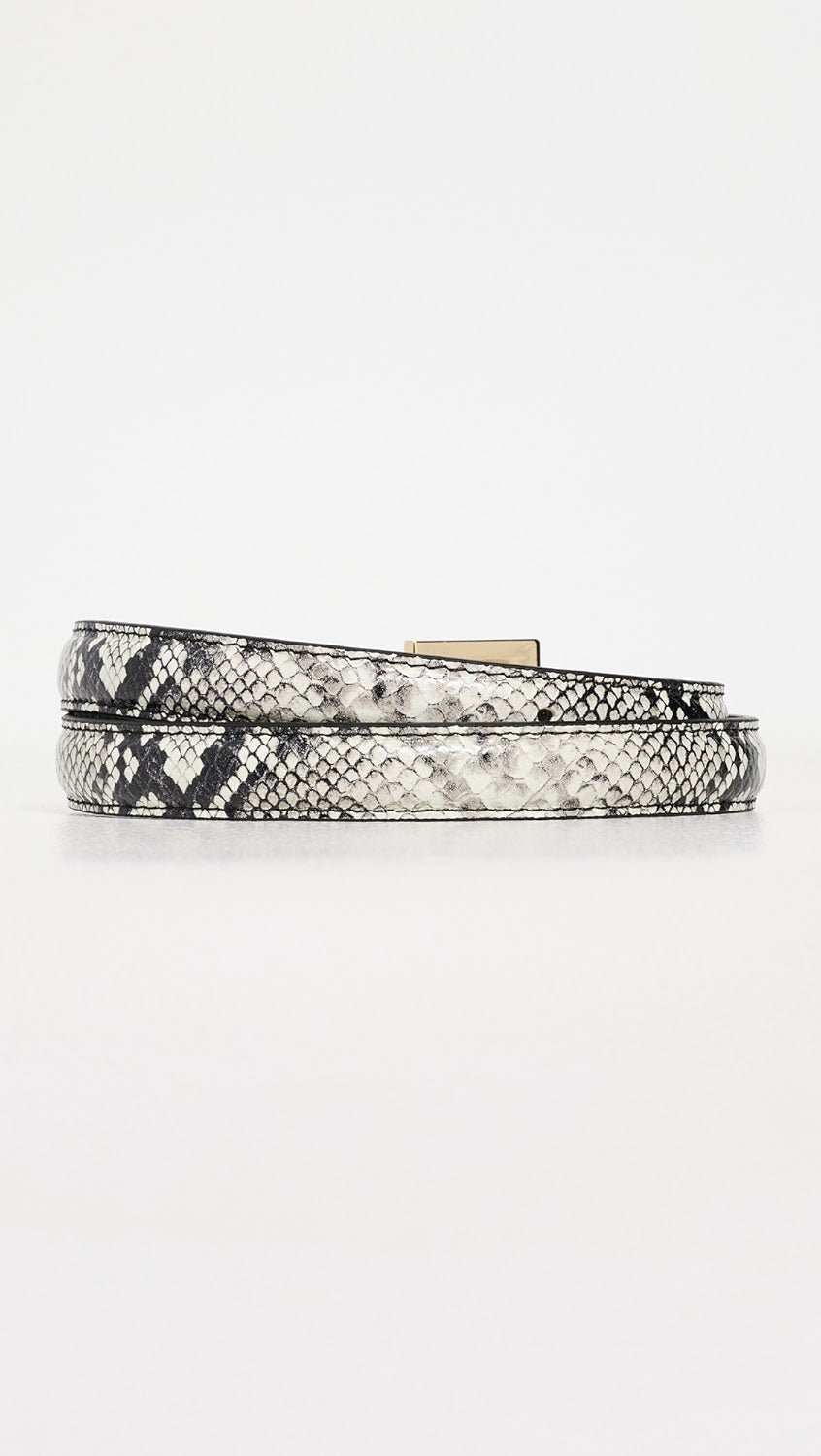 Nicola belt, black & white snake