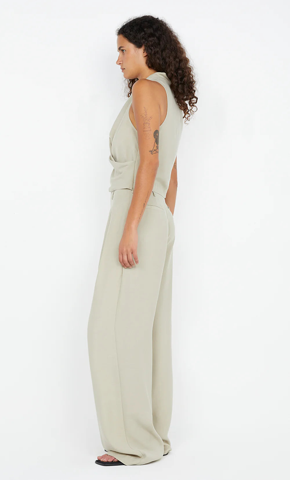 anka wrap top, pumice