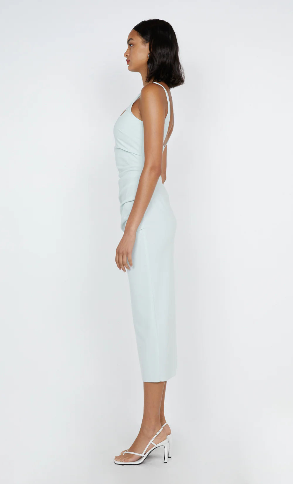 aveline tuck midi dress, ocean mist