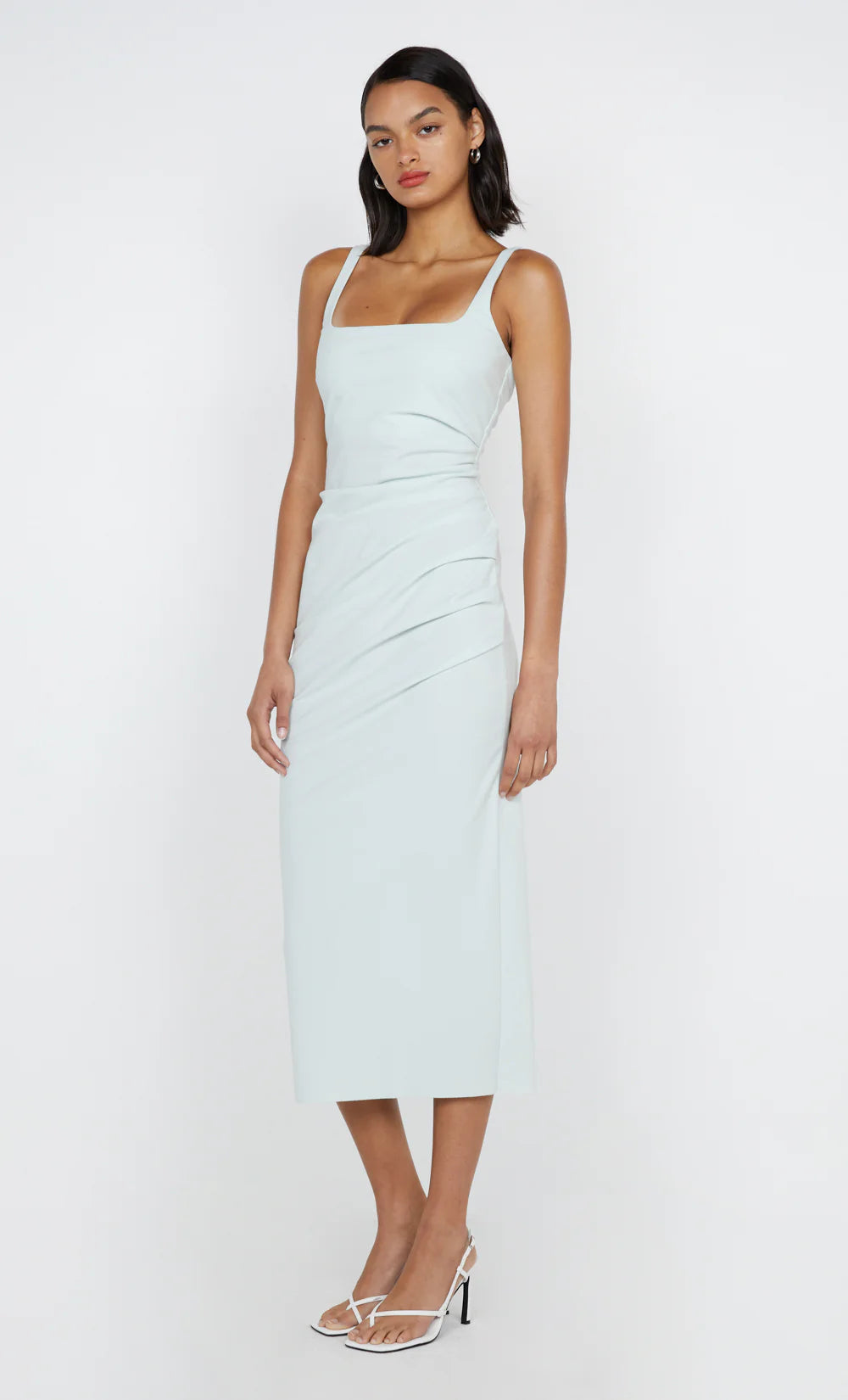 aveline tuck midi dress, ocean mist