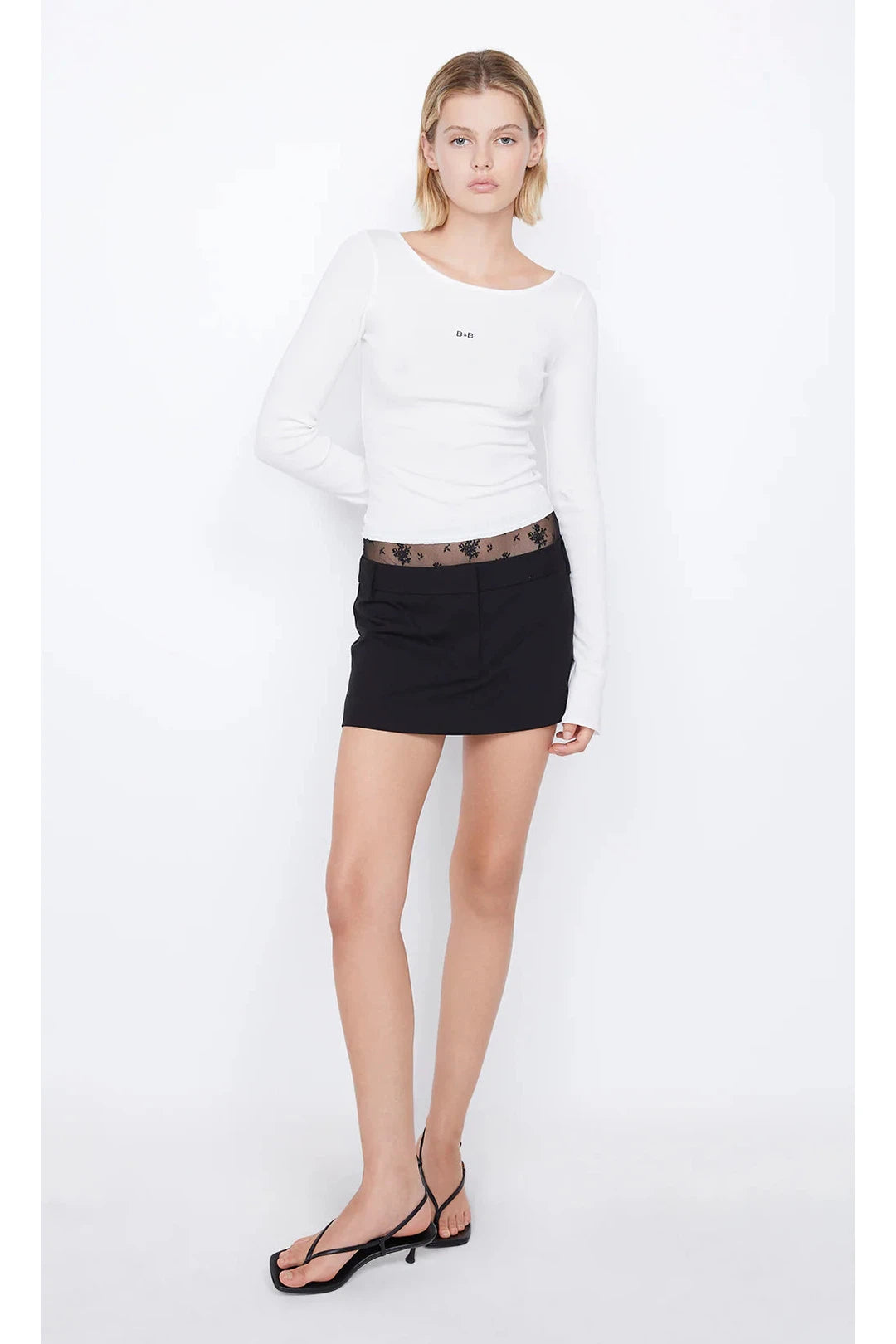 B + B Long sleeve top, Ivory