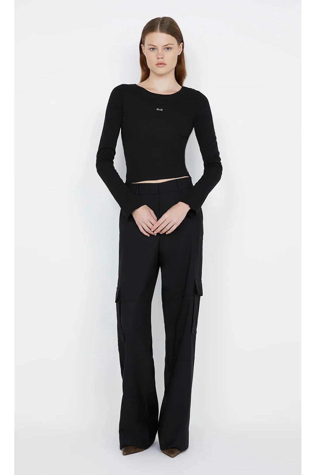 B + B Long sleeve top, black