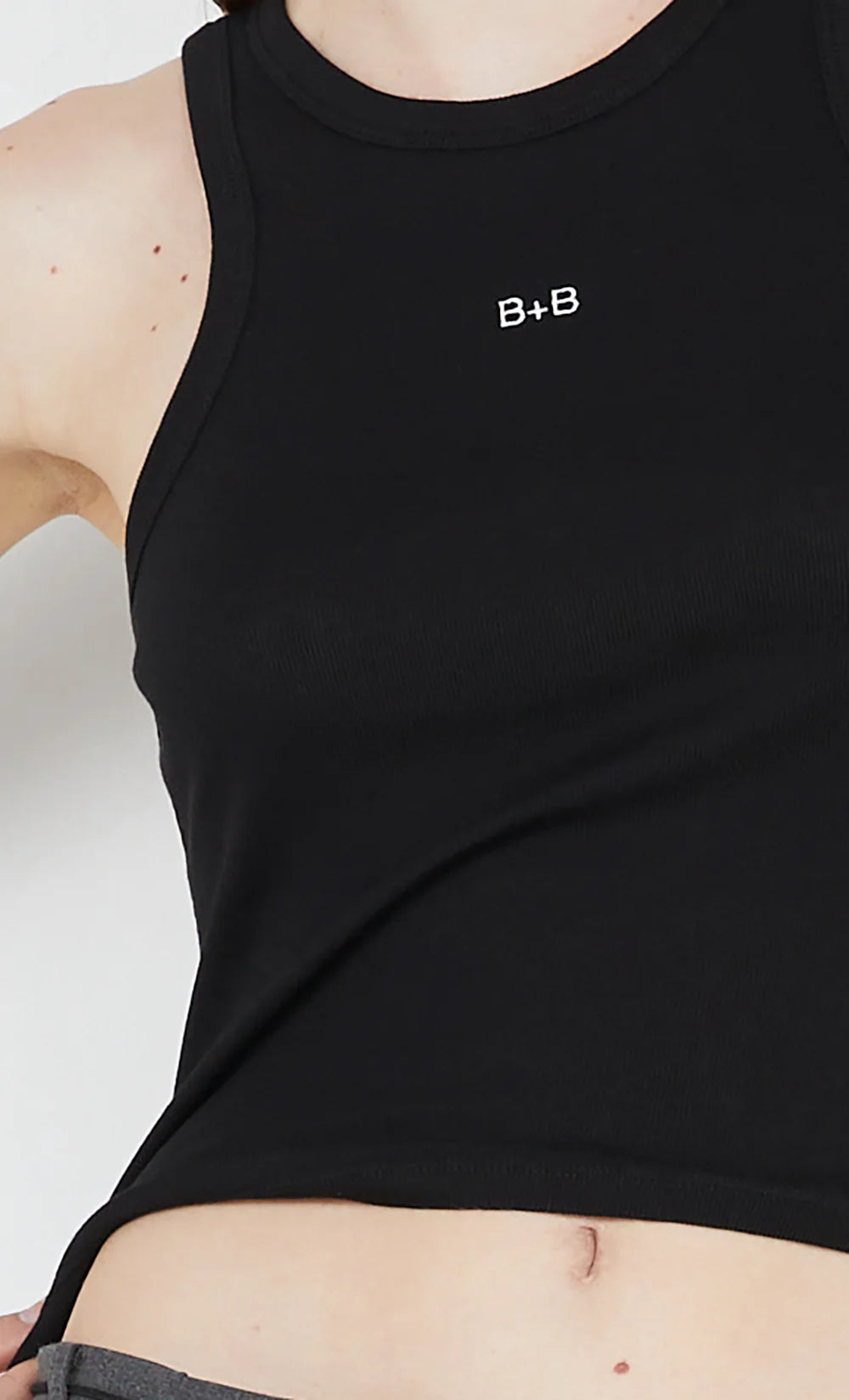 B +B Racer tank, black