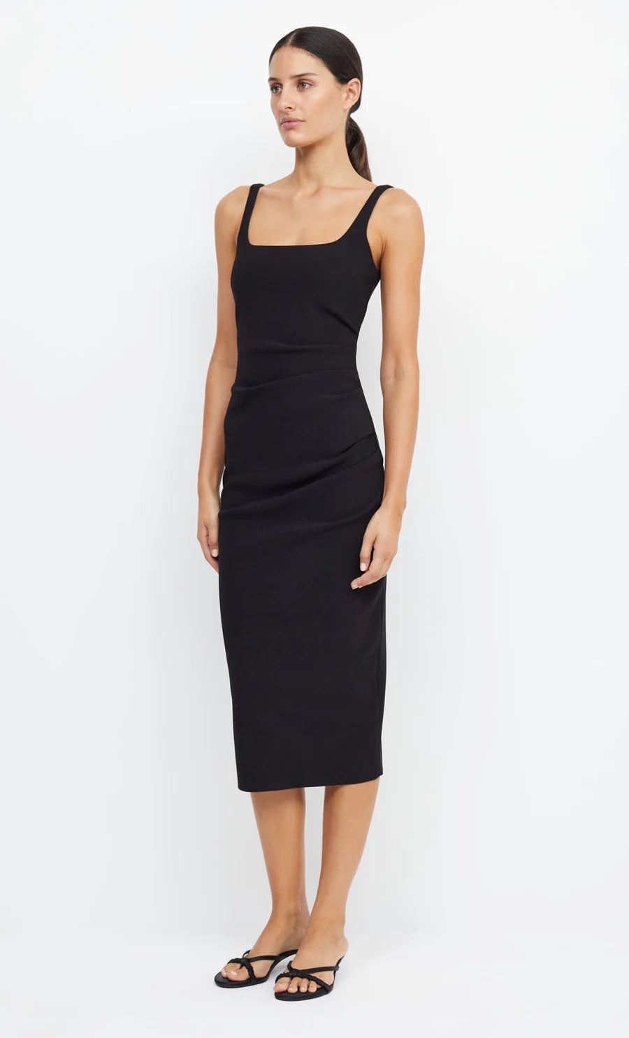 be mine square neck dress, black