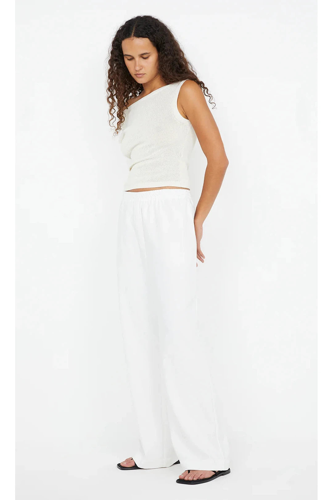 ninah drawstring pant, white