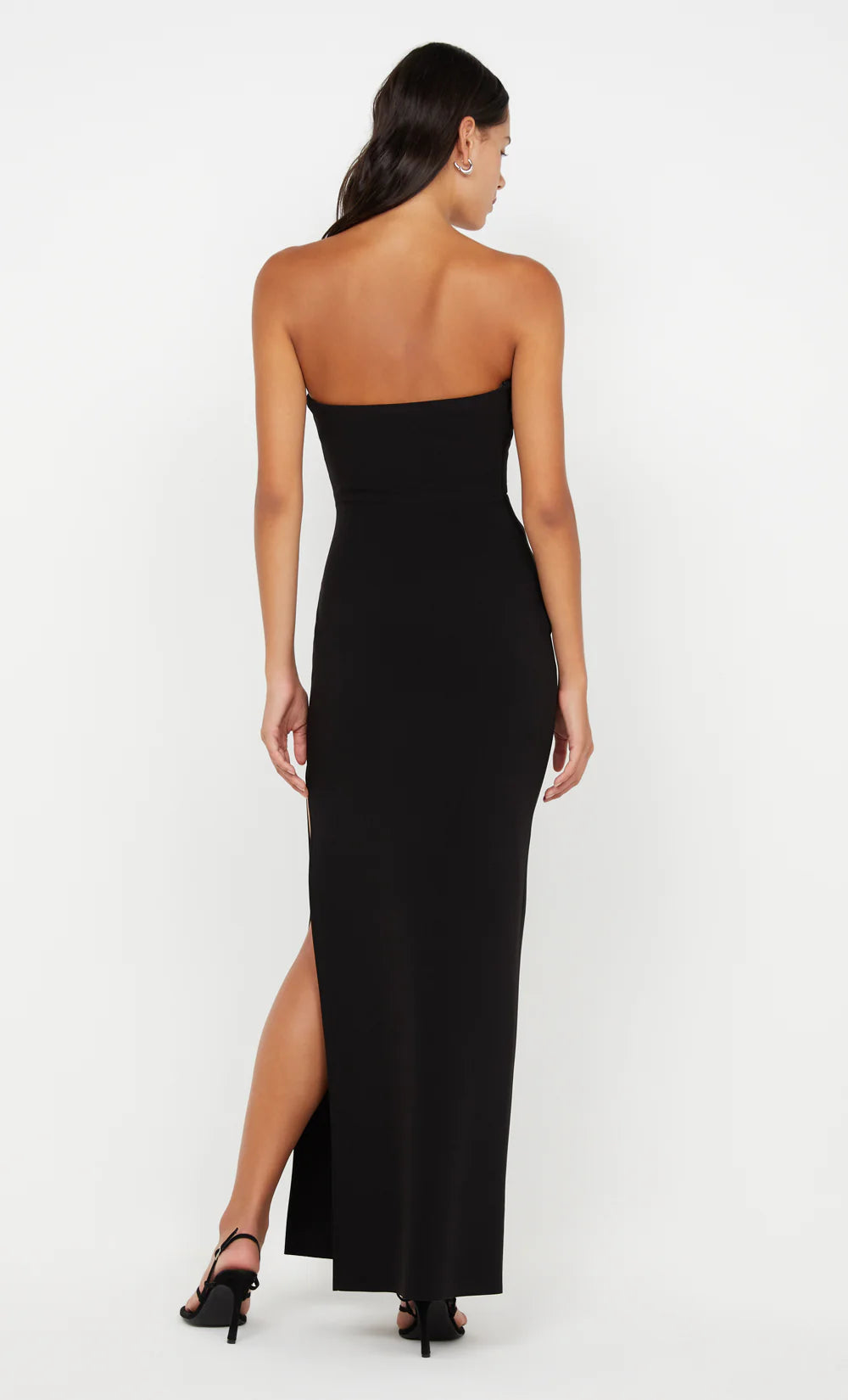 reina strapless maxi, black