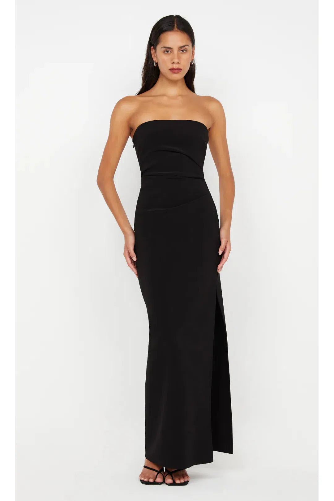 reina strapless maxi, black