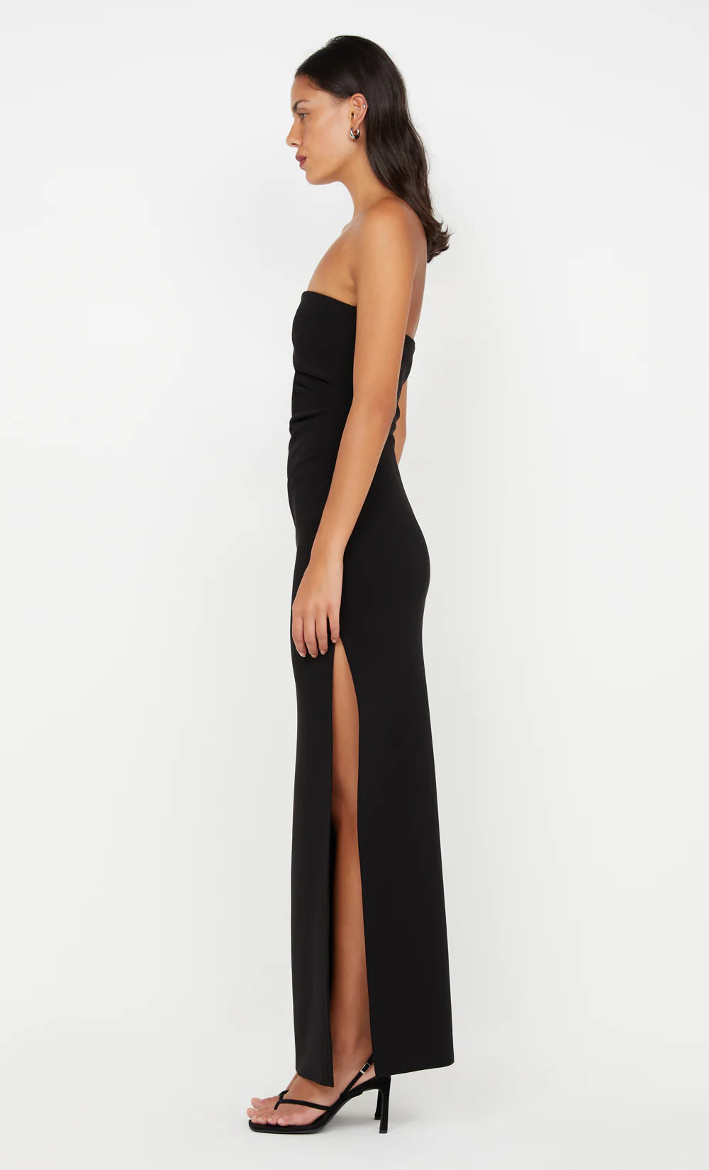 reina strapless maxi, black