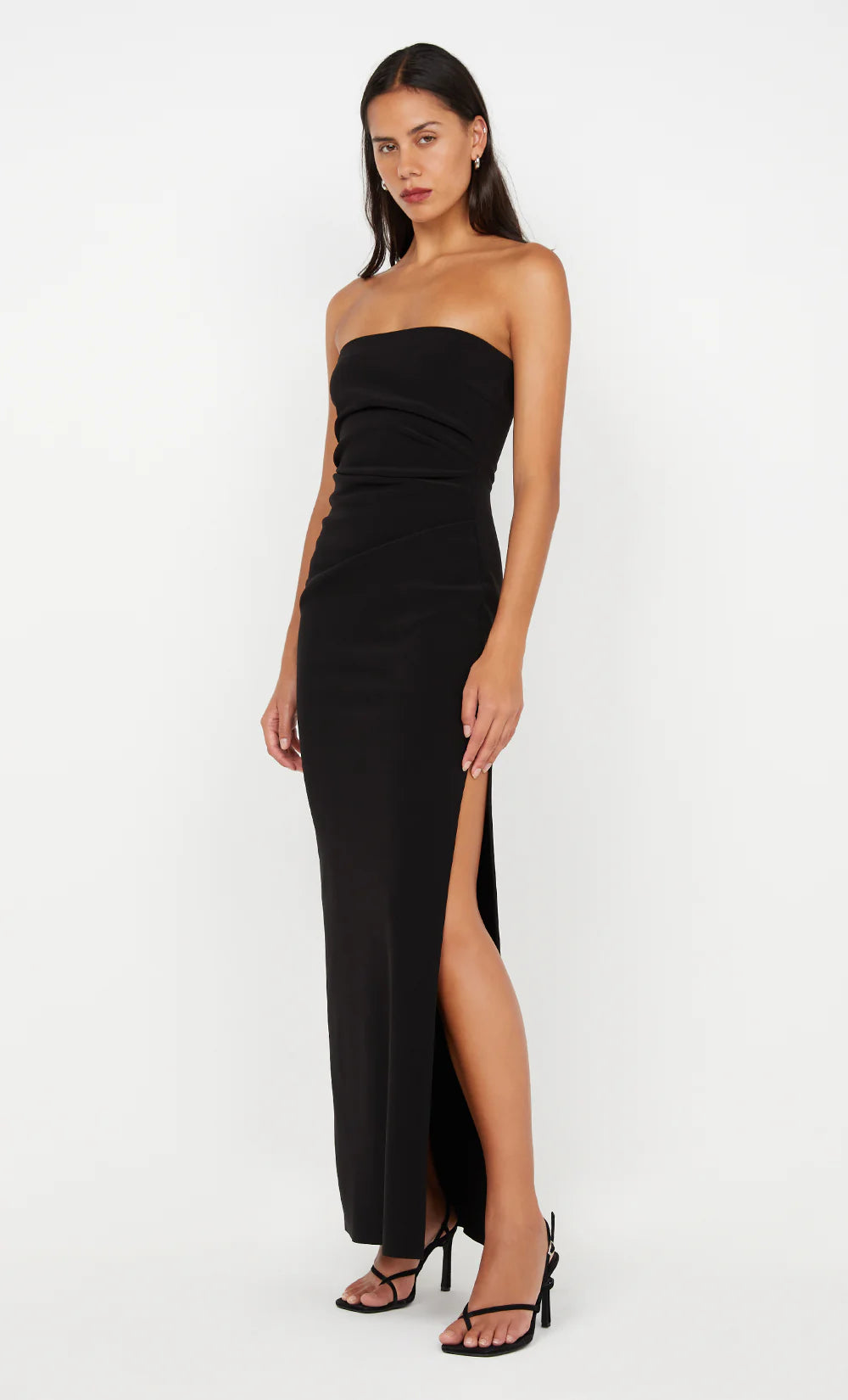 reina strapless maxi, black