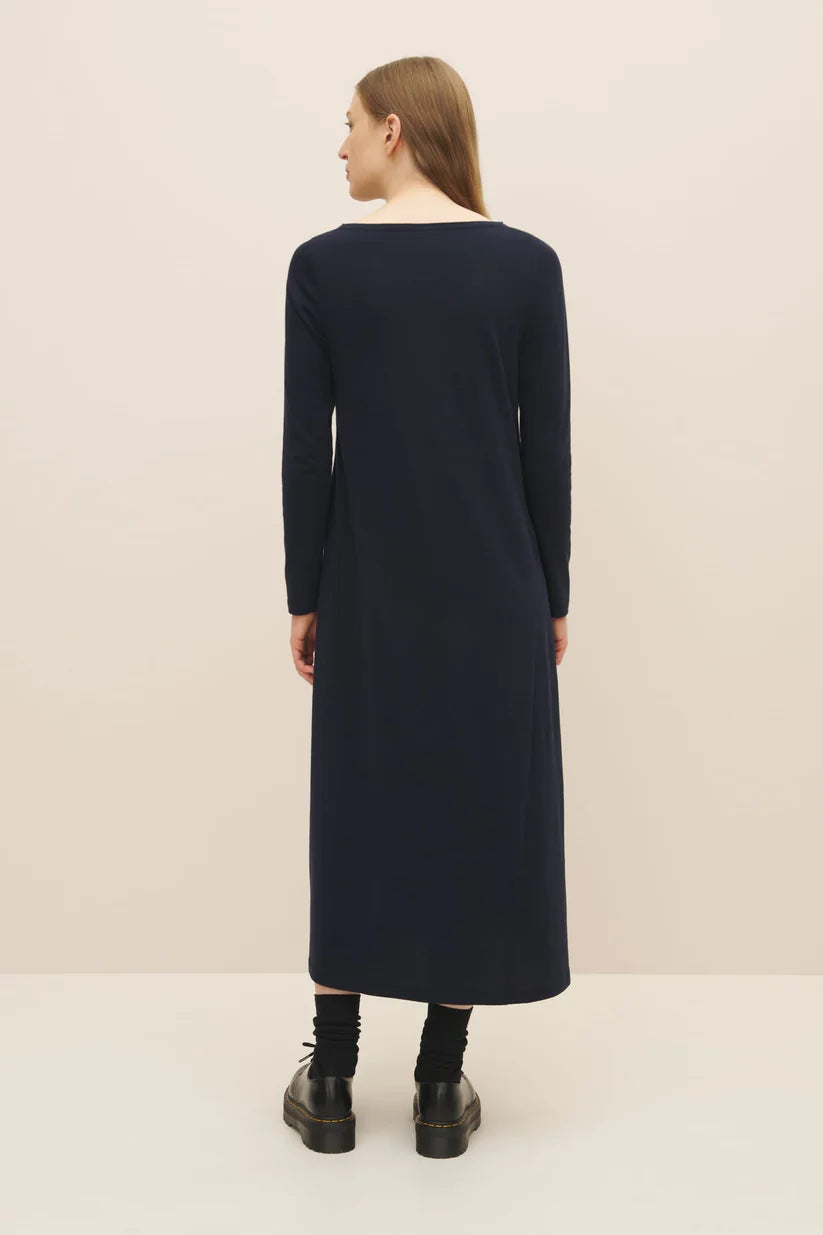 Boat neck dress, navy