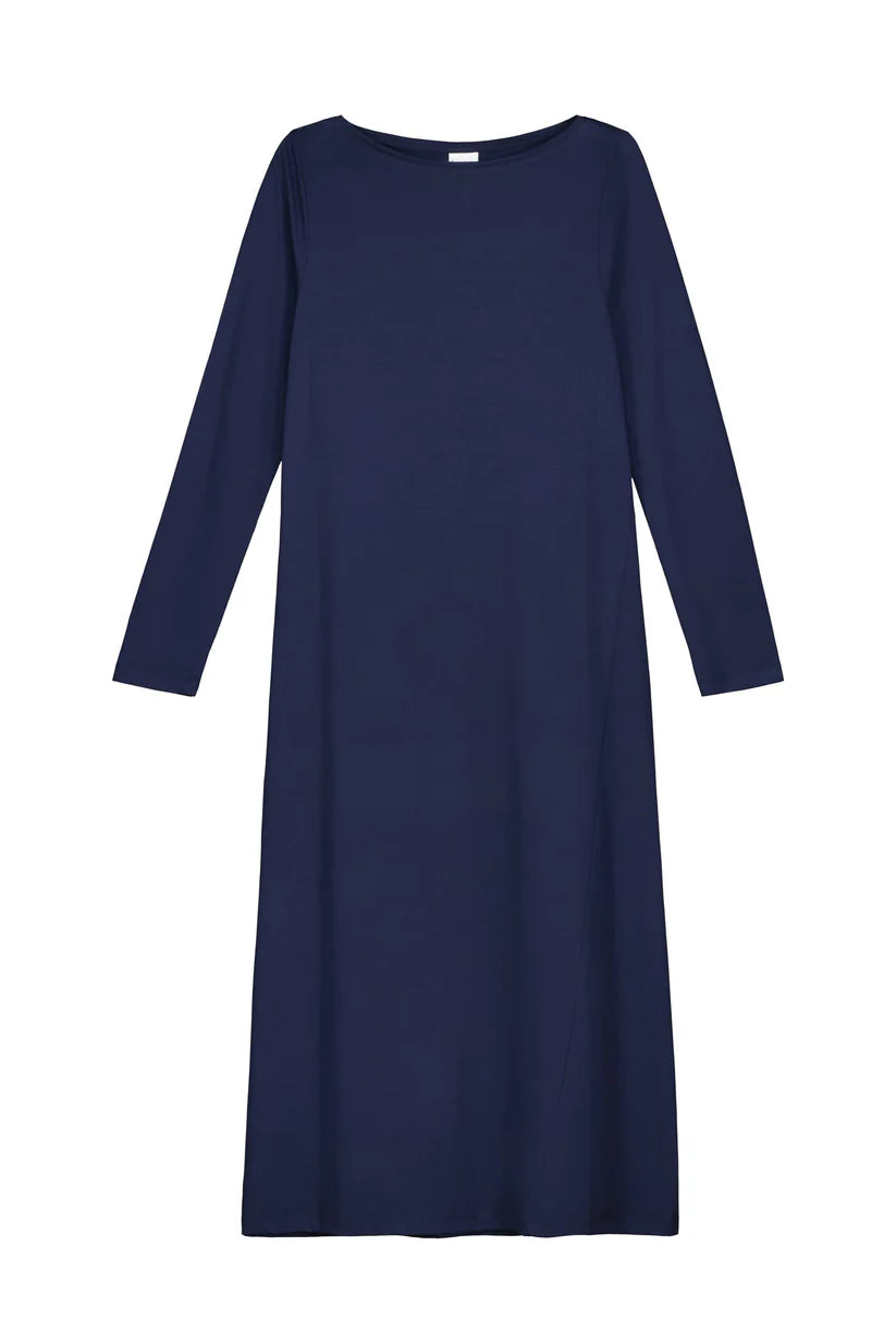 Boat neck dress, navy