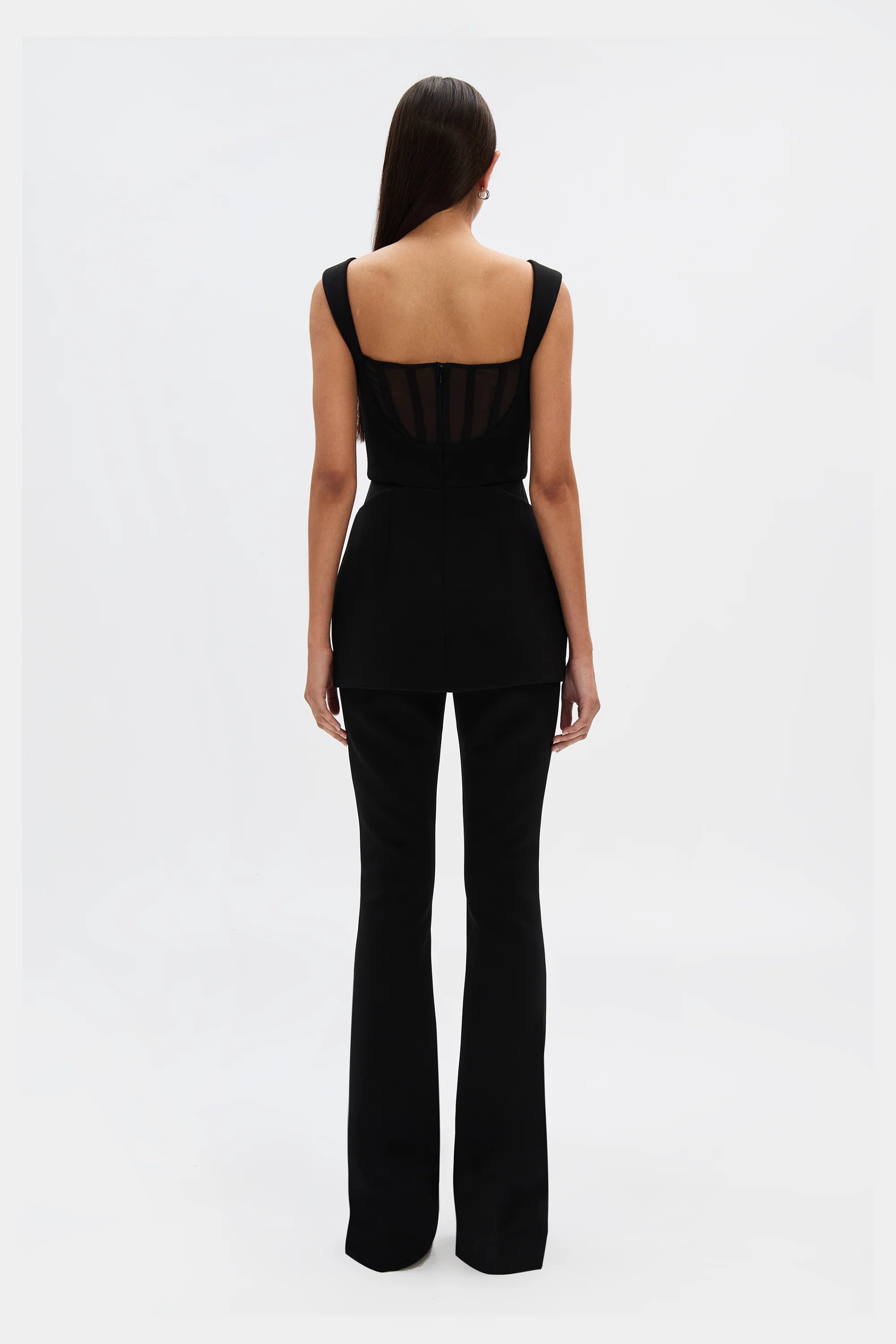 The Ines bonded jumpsuit, black