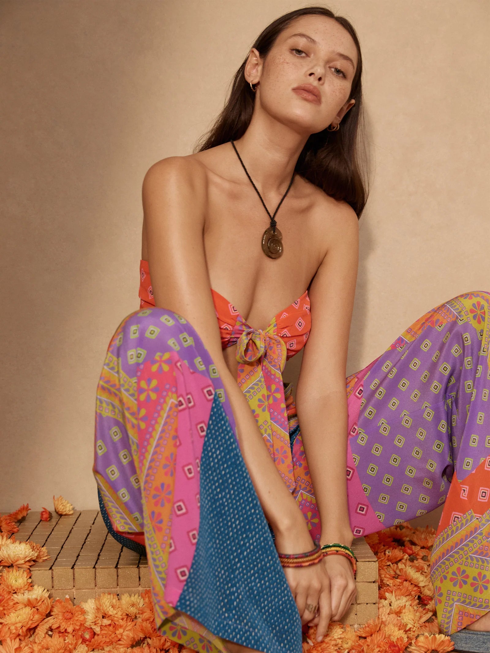 Rani silk wide leg pant