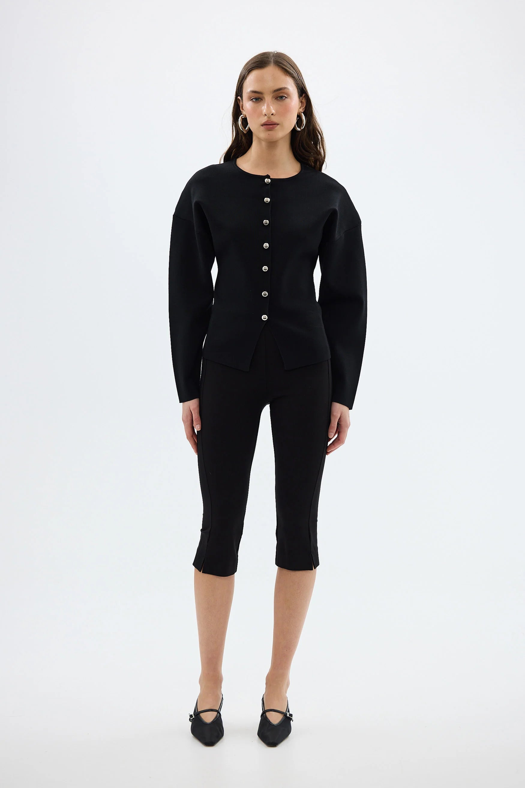 Bronte Knit Cardigan, Black