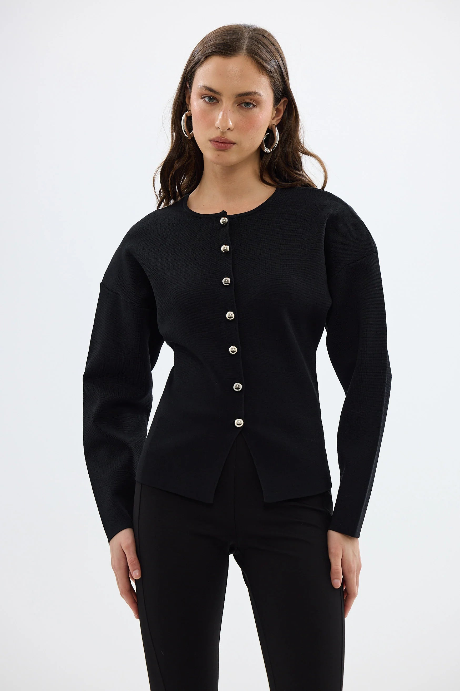 Bronte Knit Cardigan, Black