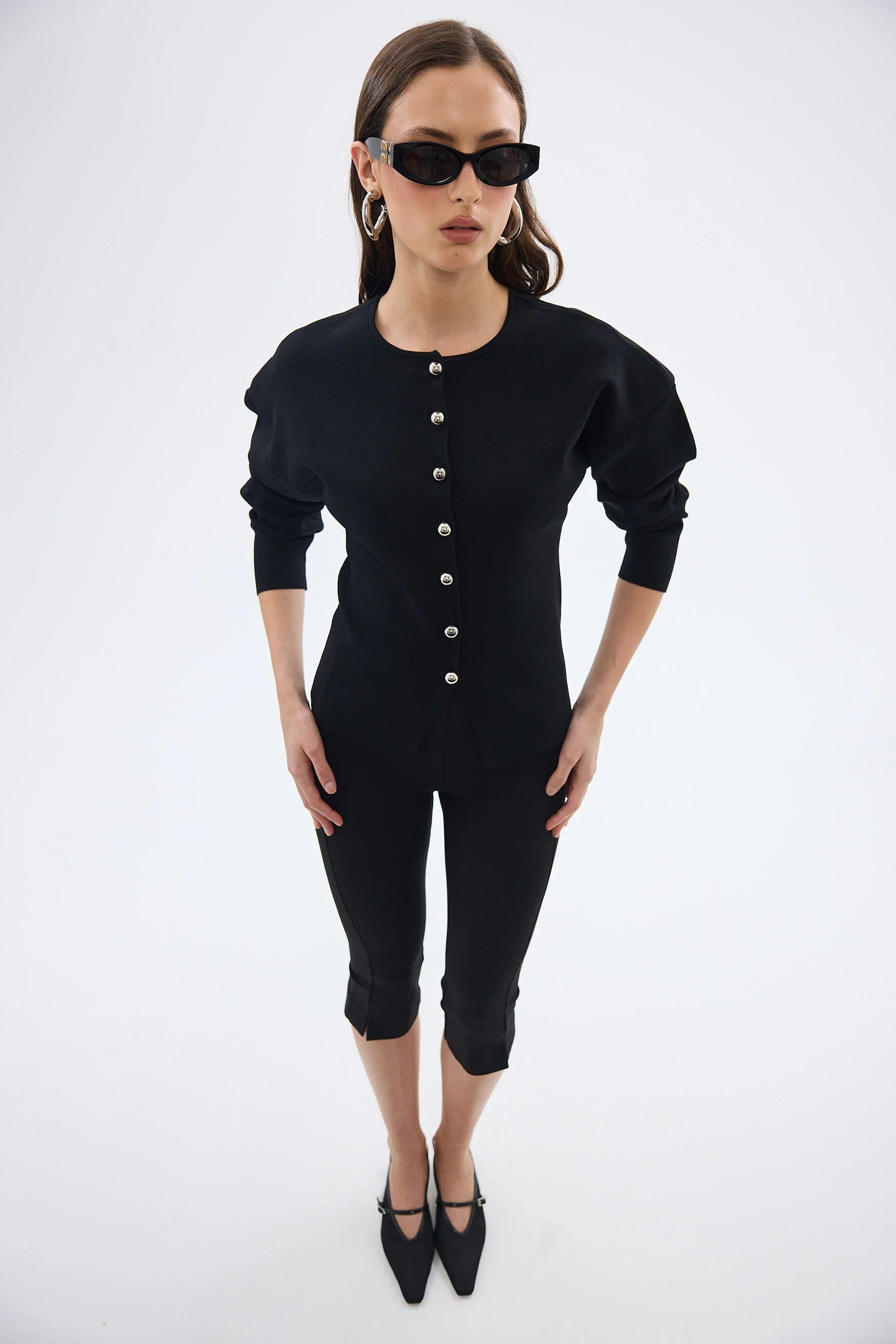 Bronte Knit Cardigan, Black