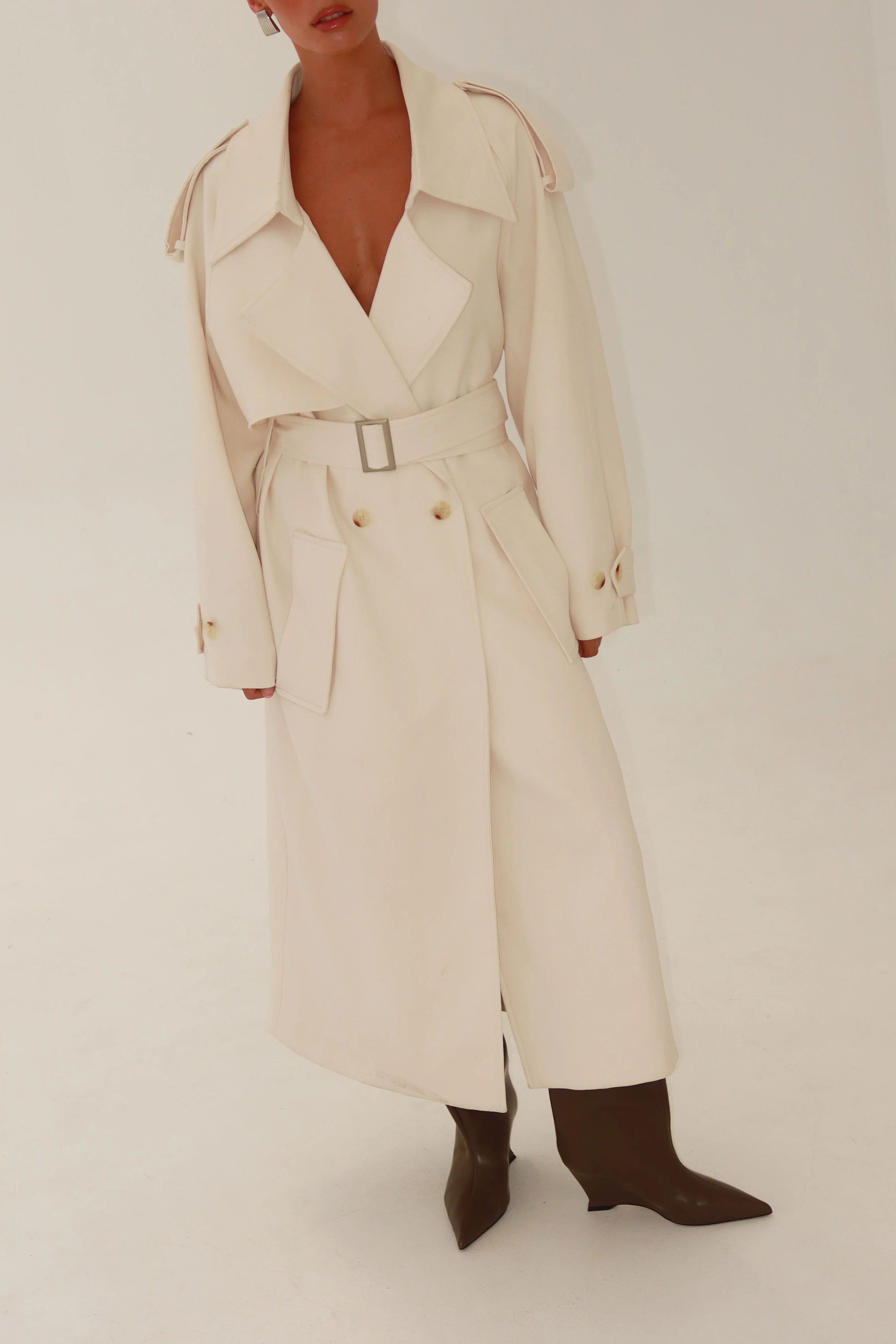 Dillon Trench Coat, Ivory