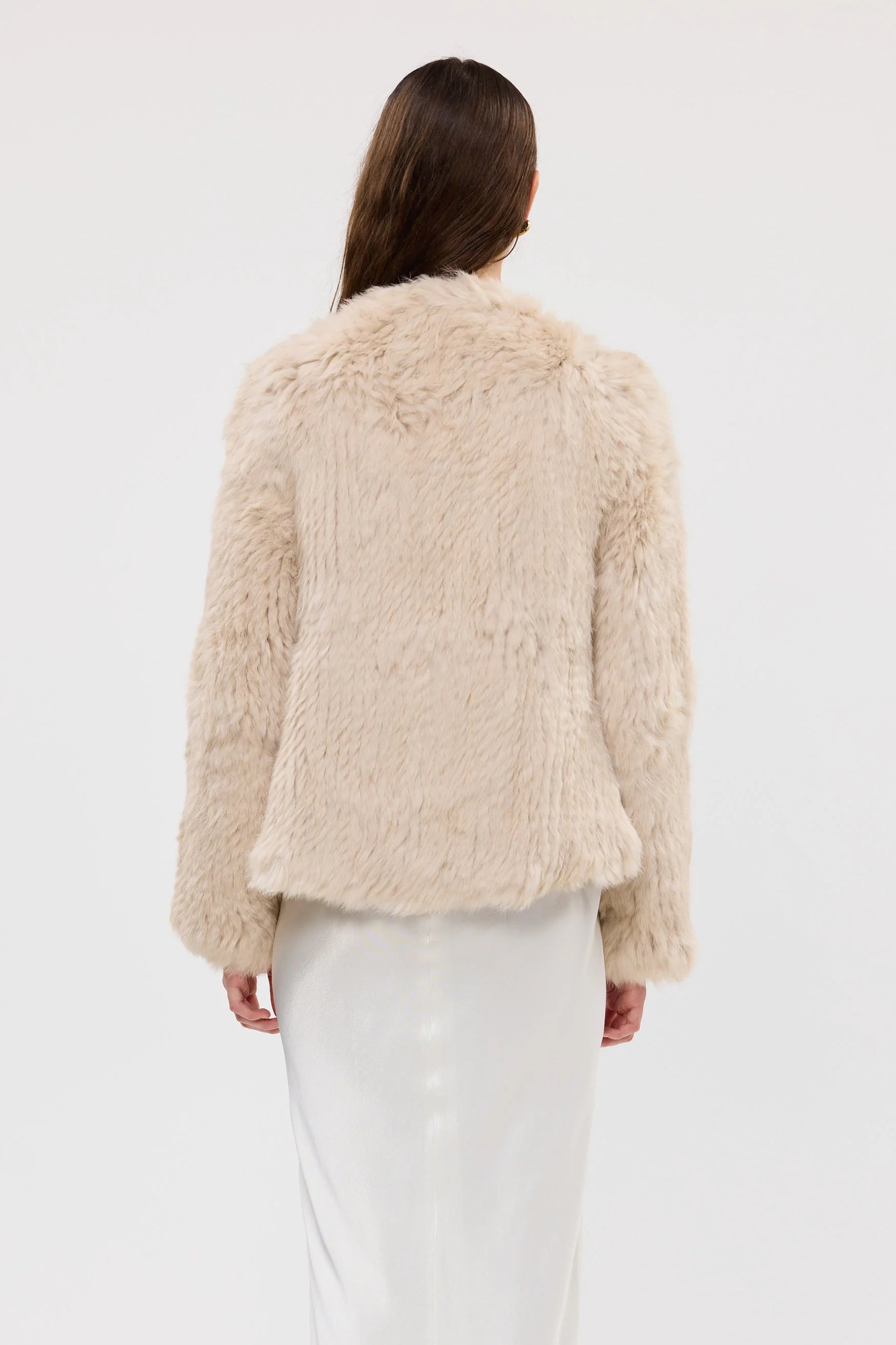 Emma fur jacket, oatmeal