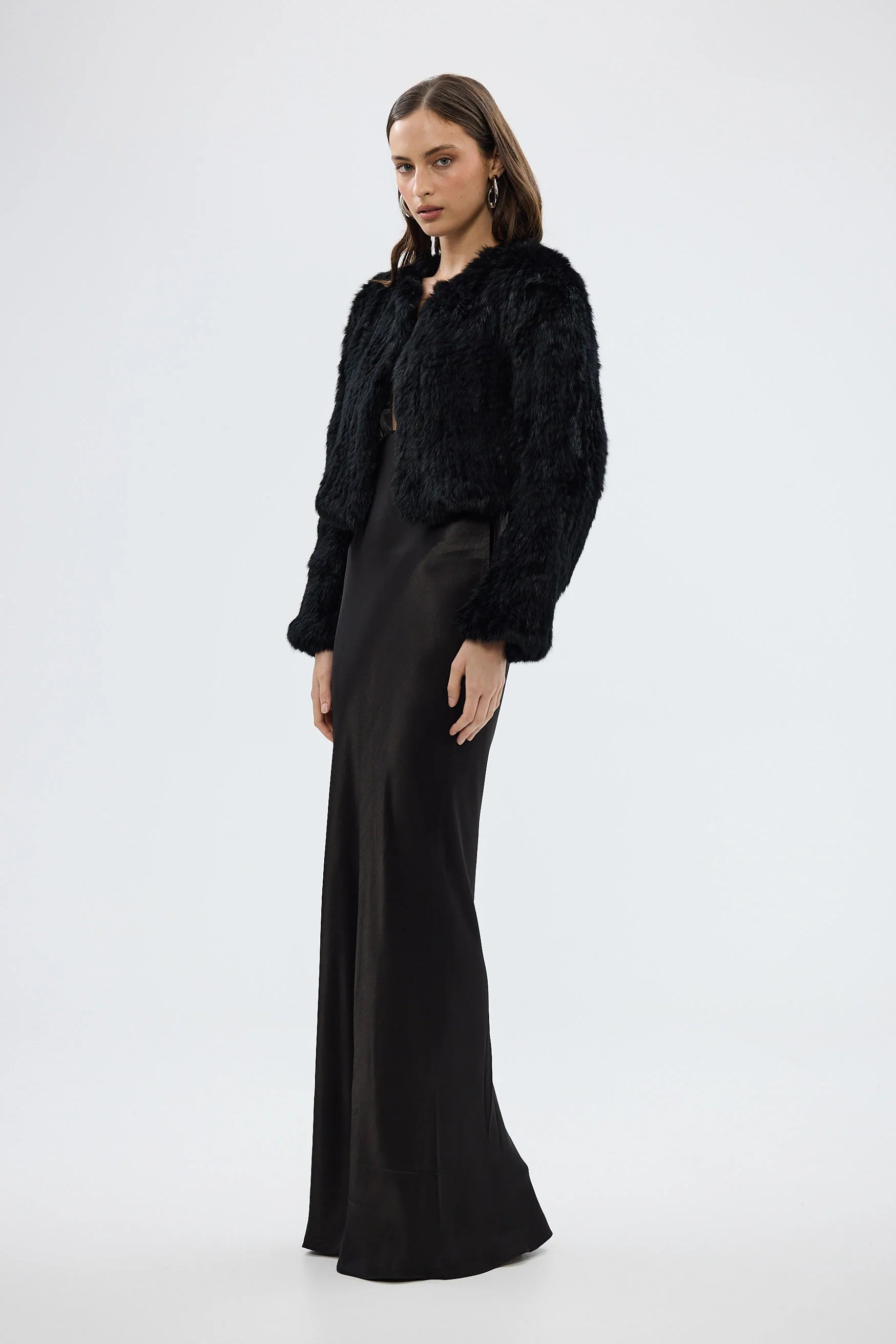 Lola crop jacket, black