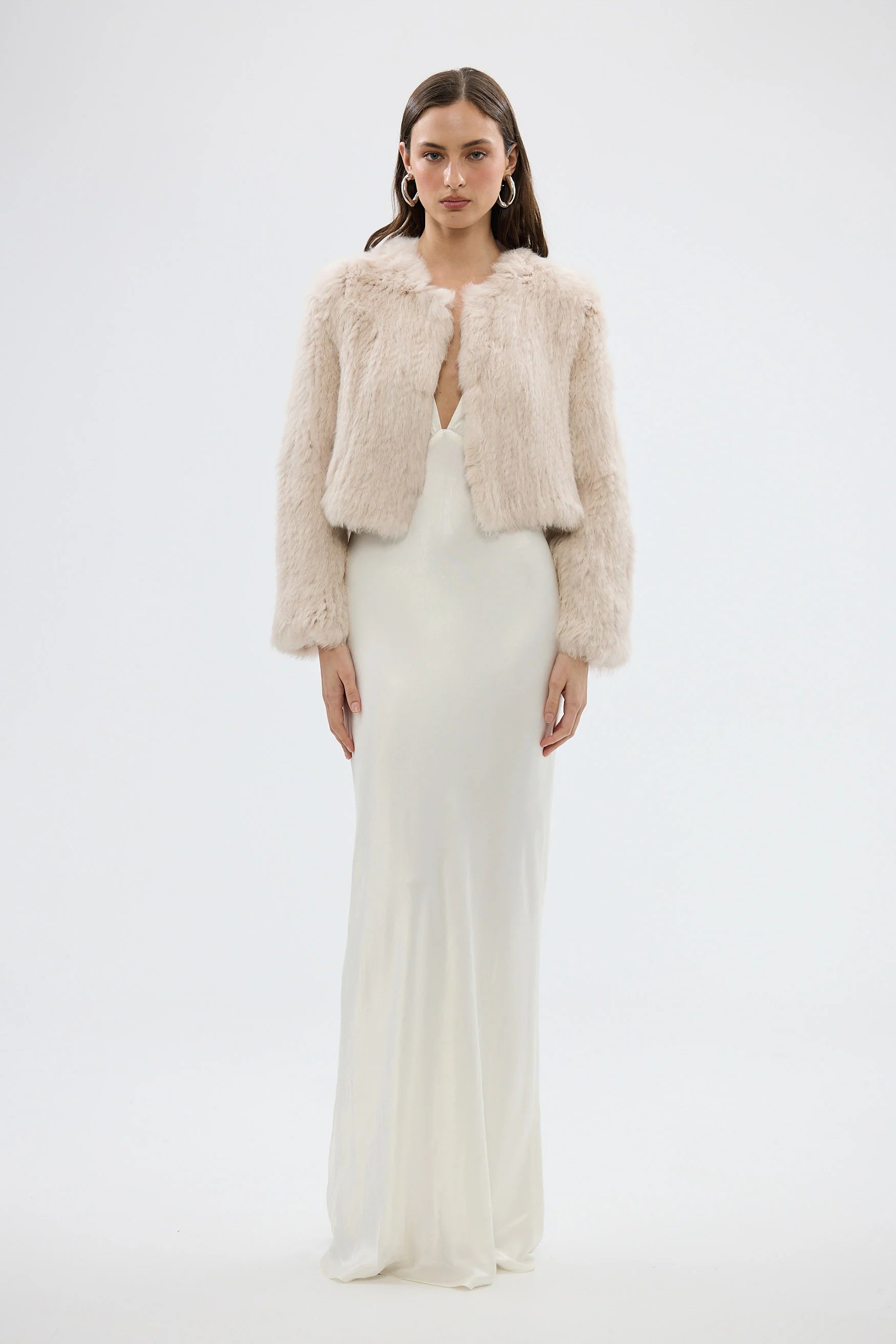 Lola crop jacket, stone